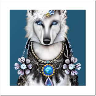 Boho White Wolf Posters and Art